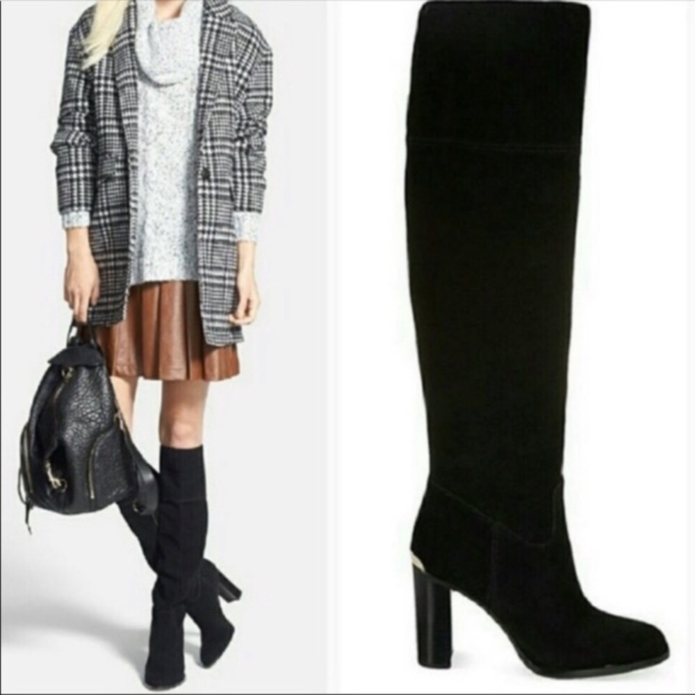 Michael Kors Regina Knee High Black Tall Heeled Boots 8.5 - Picture 14 of 14